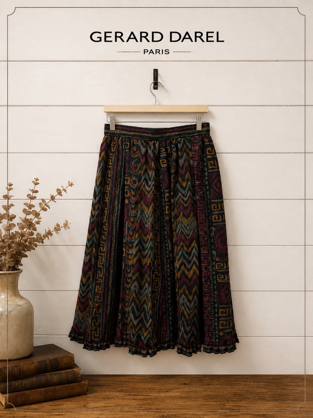 Gérard Pasquier Vintage Pleated Wool Skirt – Multicolor – Size 40